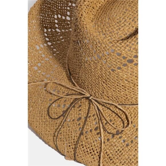 ✨NWT Fame Turquoise‎ and Shell Star Beads Strap Western Straw Hat - Picture 3 of 6